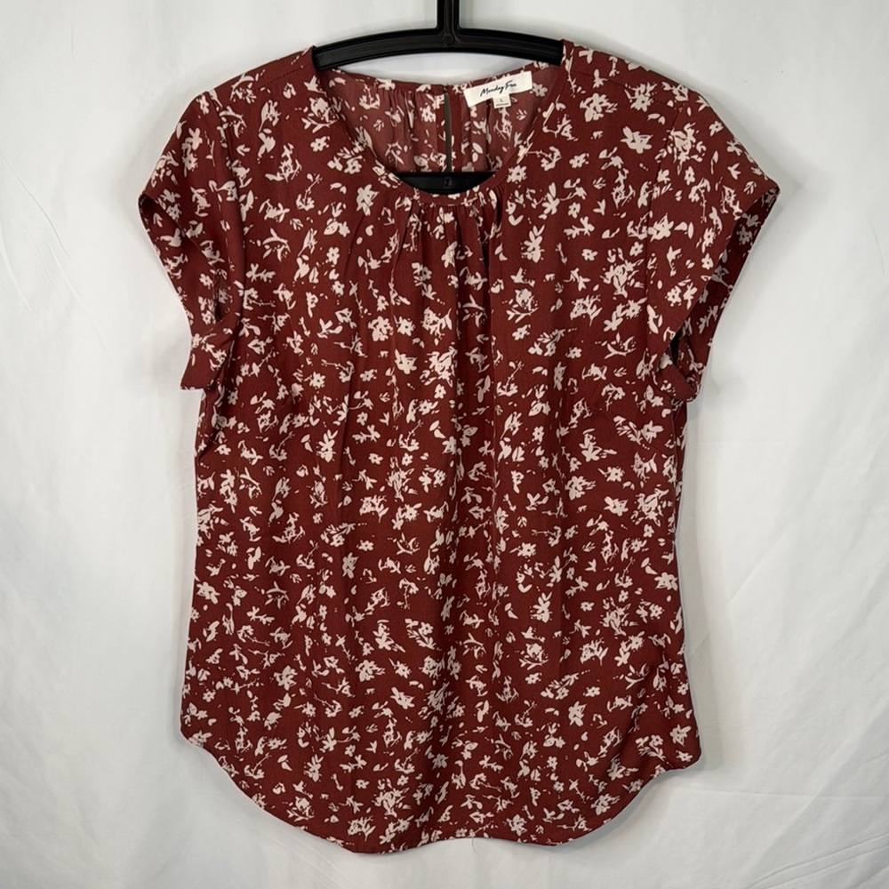 Floral Print Women's Top - Burnt Orange